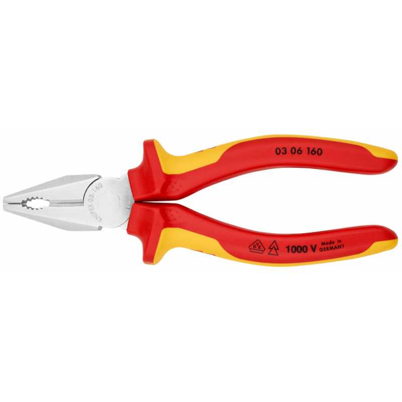 Πένσα συνδυασμού χρωμιωμένη, Ø 2,0mm, 160 mm, 03 06 160, KNIPEX