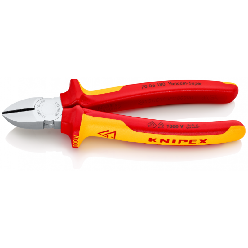 Πλαϊνές χρωμιωμένες πένσες κοπής 180mm, 70 06 180, KNIPEX