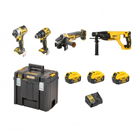 Σετ προσφοράς ασύρματων μηχανημάτων Dewalt DCH133,DCD708,DCF877,DCG405 + 3 ΜΠΑΤΑΡΙΕΣ 5Ah