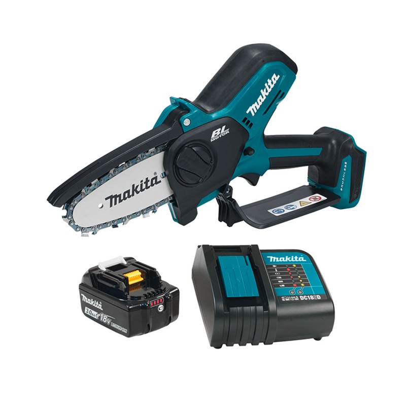 Κλαδευτικό μπαταρίας Makita DUC101SF, LXT, 18V, 10 cm, χωρίς ψήκτρες, με μπαταρία και φορτιστή