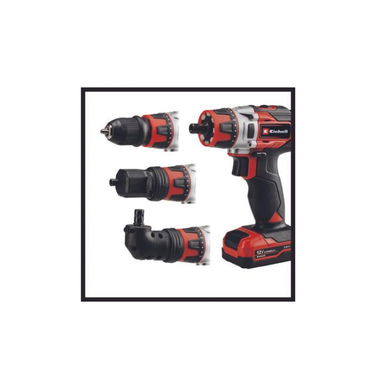 Επαναφορτιζόμενο δράπανο σετ Einhell TE-CD 12/1 3X-Li (1x2,0 Ah)