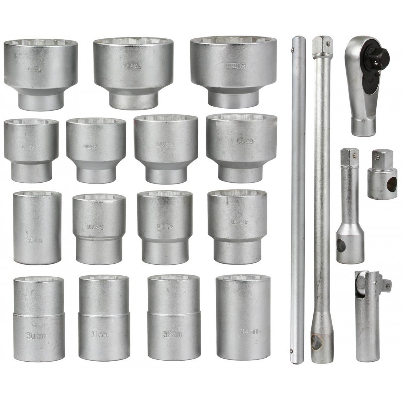 ΣΕΤ ΚΑΡΥΔΑΚΙΑ 1" ΔΩΔΕΚΑΓΩΝΑ 30 - 80 mm 21 ΜΕΡΗ MAR-POL