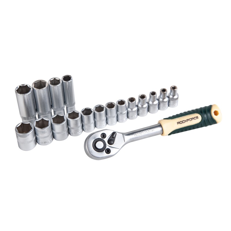 ΚΑΡΥΔΑΚΙΑ ΣΕΤ 62 ΤΕΜΑΧΙΩΝ , 1/4'' , ΕΞΑΓΩΝΑ ROCKFORCE