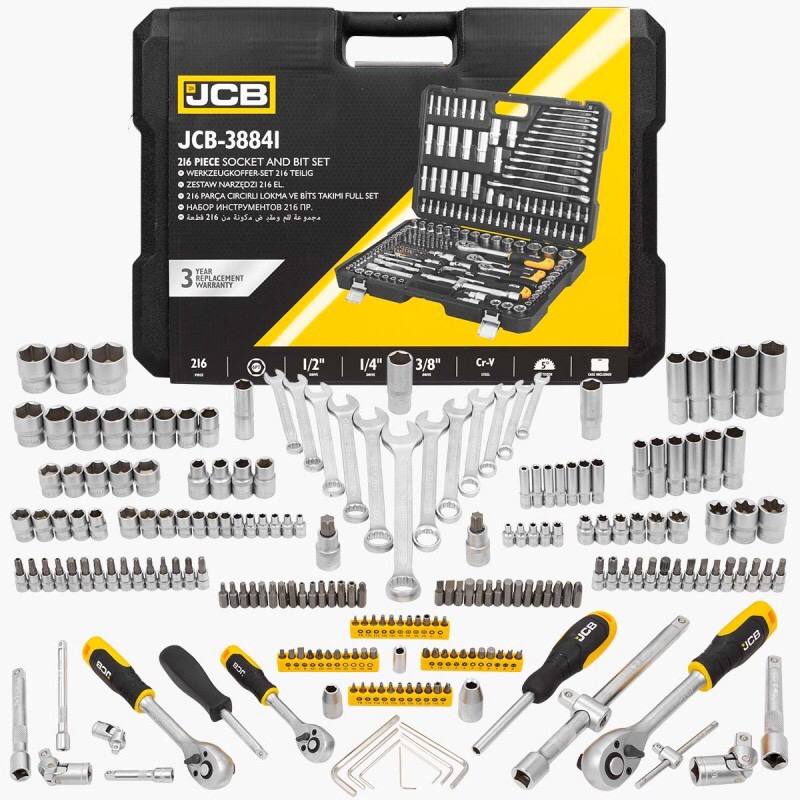 ΣΕΤ ΚΑΡΥΔΑΚΙΑ ΚΑΙ ΜΥΤΕΣ 216 ΤΕΜΑΧΙΑ  JCB , 1/4“3/8“1/2“ , JCB-38841