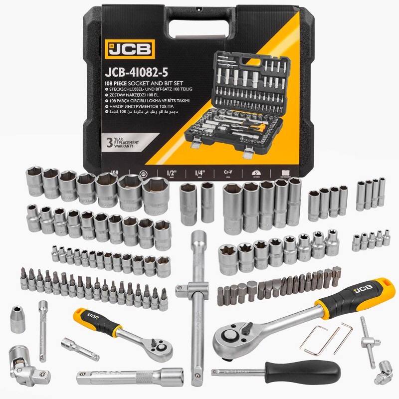ΣΕΤ ΚΑΡΥΔΑΚΙΑ ΚΑΙ ΜΥΤΕΣ 108 ΤΕΜΑΧΙΑ  JCB , 1/2“ και 1/4“  , JCB-41082-5