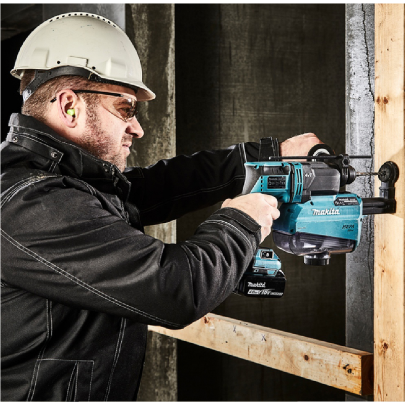 Περιστροφικό πιστολέτο Makita με μπαταρία, 2 μπαταρίες και φορτιστή, SDS-plus, 18 V, 5 Ah, 1.7 J, 0-5000 στροφές/λεπτό, DHR182RTJ