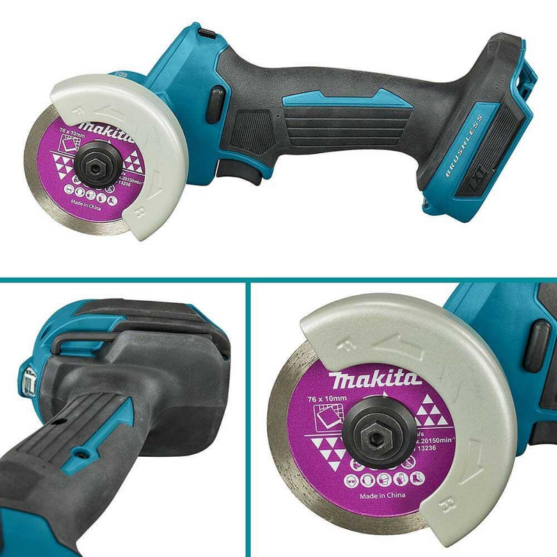 Ασύρματος γωνιακός τροχός χωρίς ψήκτρες Makita DMC300Z, LXT, 18 V, 76 mm