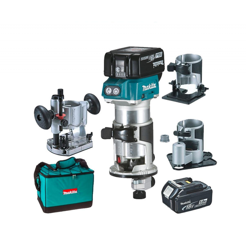 Φρεζοκατεβάτης μπαταρίας Makita DRT50RTEX3, LXT, 18 V, 5.0 Ah, 6-8 mm