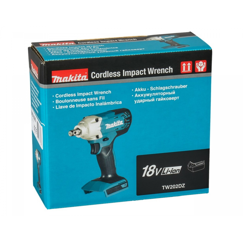 Μπαταριοκίνητο κρουστικό κλειδί Makita TW202DZ, G, 18 V, 200 Nm, 1/2"