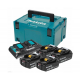 Σετ μπαταριών Makita 198091-4, μπαταρίες 18V, 4x6Ah + διπλός φορτιστής + βαλίτσα Makpac 3