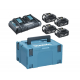 Σετ μπαταριών Makita 198091-4, μπαταρίες 18V, 4x6Ah + διπλός φορτιστής + βαλίτσα Makpac 3