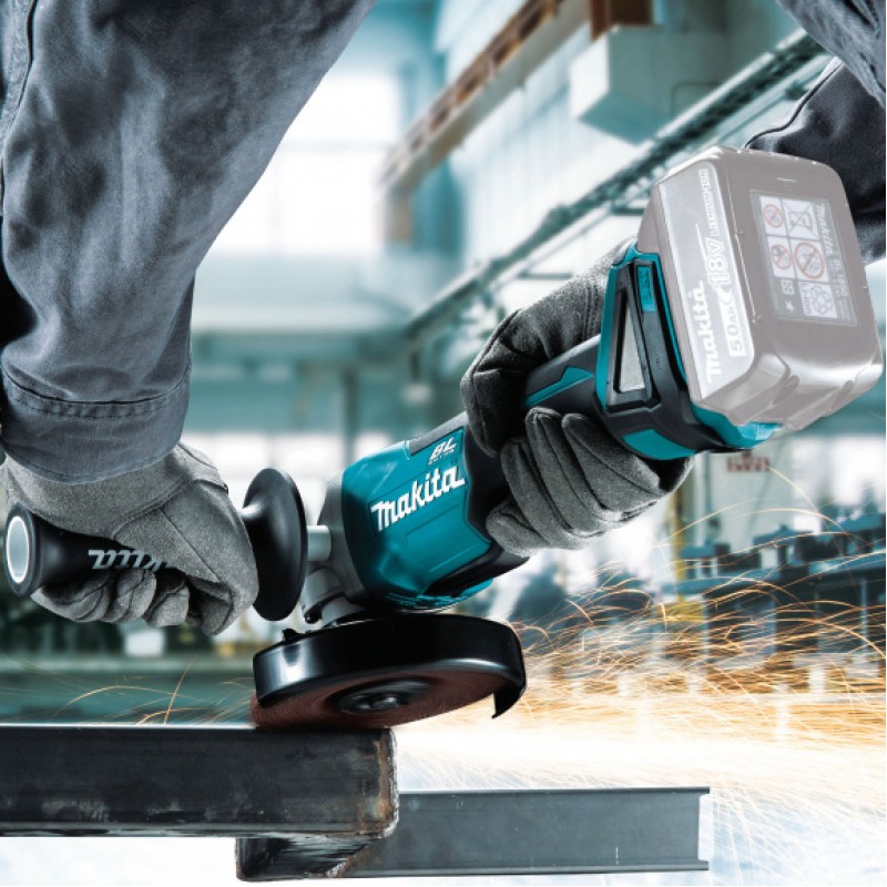 Επαναφορτιζόμενος γωνιακός τροχός Makita DGA506Z, 18 V, Ø 125 mm, χωρίς μπαταρία και φορτιστή