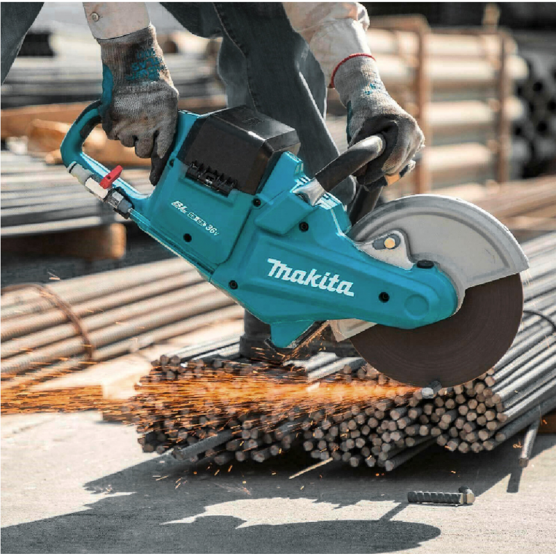 Γωνιακός τροχός Makita με μπαταρία, με 2 μπαταρίες και φορτιστή, 36 V, 5 Ah, 230 mm, 6600 σ.α.λ., DCE090T2X1