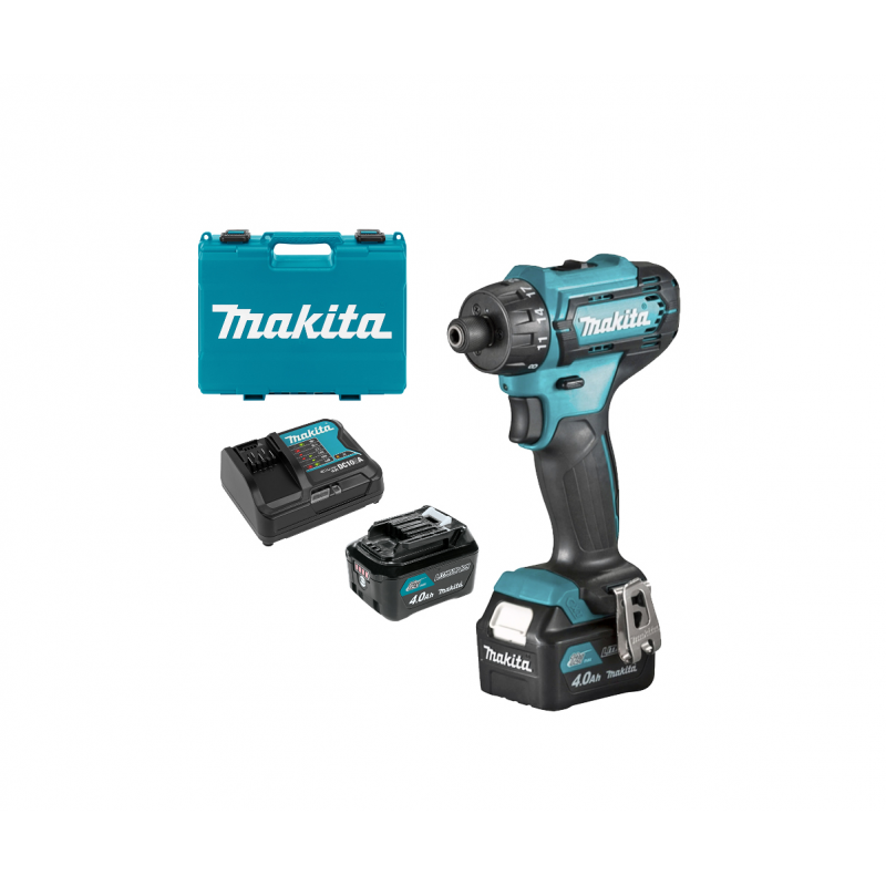 Μηχανικό κατσαβίδι Makita με συλλεκτικό κινητήρα με 2 μπαταρίες και φορτιστή, 12 V, 4 Ah, 30 Nm, 6.35 χιλιοστά, 1/4