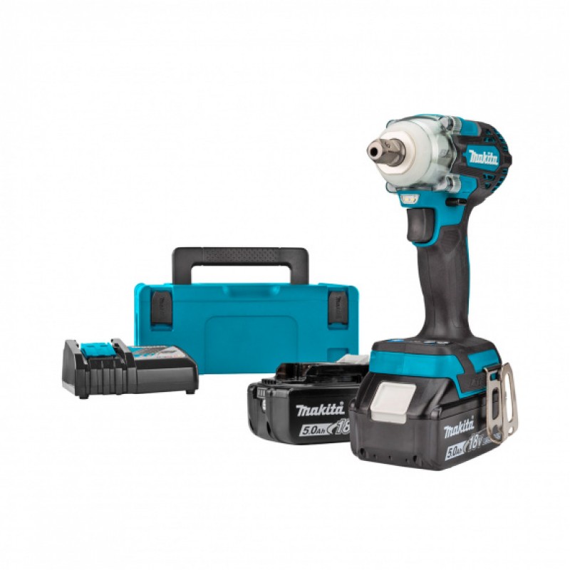 Μπαταριοκίνητο κρουστικό κλειδί Makita DTW301RTJ, 18 V, 5 Ah, 580 Nm, με 2 μπαταρίες και φορτιστή
