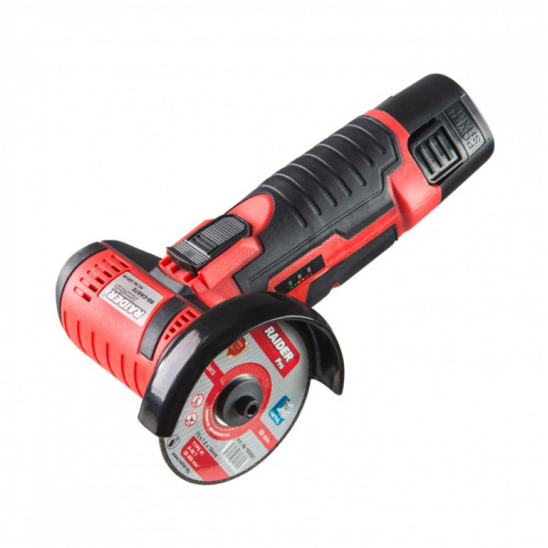 Επαναφορτιζόμενος γωνιακός τροχός Raider RD-CAG72, 12 V, 2 Ah, 75 mm, με μπαταρία και φορτιστή.