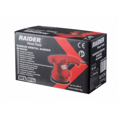 Έκκεντρος τροχός λείανσης Raider RD-RSA06, 380 W, 125 χιλιοστά.