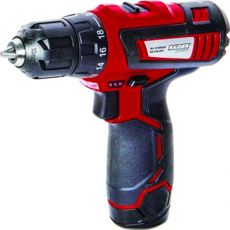 Βιδολόγος μπαταρίας Raider 12V 2-ταχ. 2x1.5Ah θήκη αξεσουάρ RDP-CDL09T