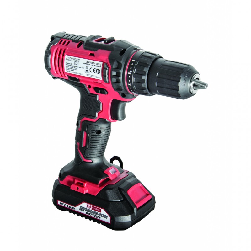 Δράπανο μπαταρίας Raider Li-ion 2-ταχύτητες 13mm 44Nm 20V 2x2.0Ah 1h RDP-SCD20 Σετ