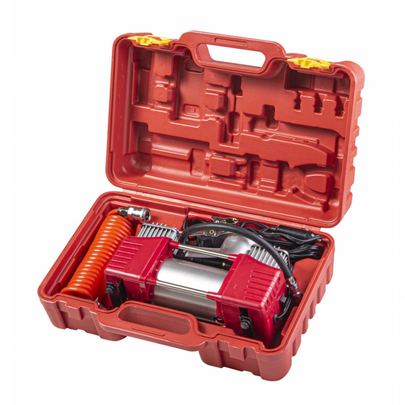 Συμπιεστής 12V DC Raider 300W 70L/min 2 κυλίνδρων με μεταλλικά αξεσουάρ