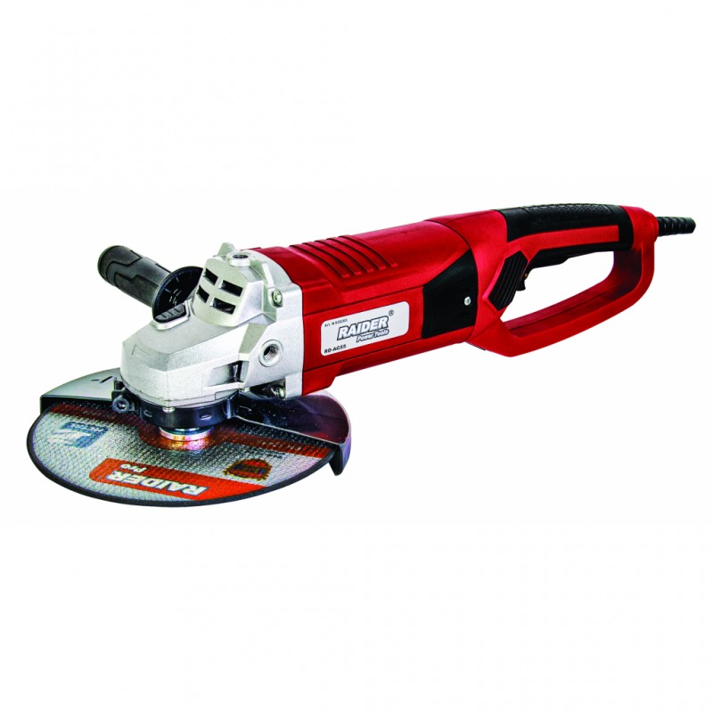 Γωνιακός Τροχός Raider 230mm 2350W με ομαλή εκκίνηση σε βαλίτσα με δίσκους RD-AG55