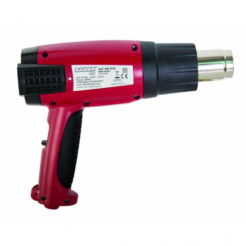 Πιστόλι θερμού αέρα Raider 2000W 3 στάδια + αξεσουάρ RDP-HG21