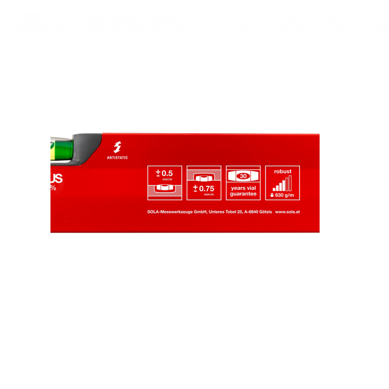 Αλφάδι αλουμινίου σε κουτί Sola Box Level 2000 mm, 0.5 mm/m, BIG X 3 200