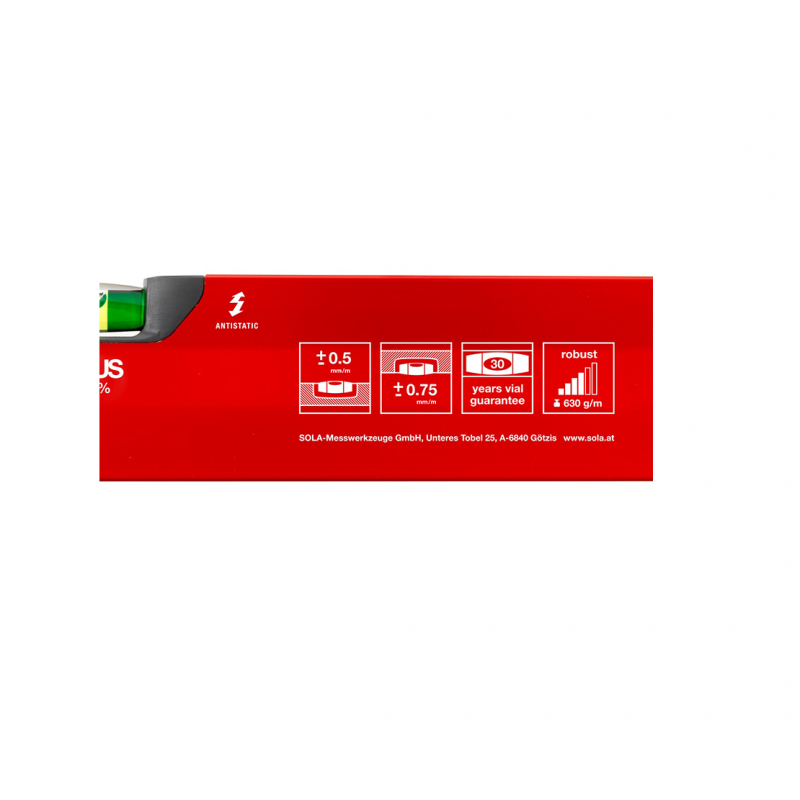 Επίπεδο κουτί αλουμινίου Sola Box Level 400 mm, 0.5 mm/m, BIG X 40