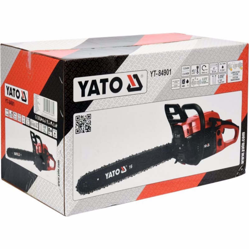 Βενζινοκίνητο αλυσοπρίονο YATO, YT 84901, 2.45 ίπποι, 36 εκ, 1.8 kW 
