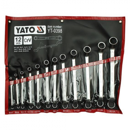 Σετ 12 Διπλά Κλειδιά Πολύγωνα Κυρτά YATO,YT 0398 6 - 32 mm