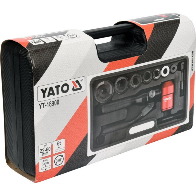 Υδραυλική πρέσα διάτρησης YATO, YT 18900, 360°, Ø 22 - 60 mm