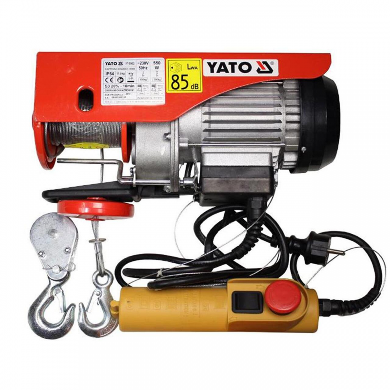 Ηλεκτρικός βαρούλκο YATO, YT 5902, 11 μ, 150 - 300 κιλά, 550 W
