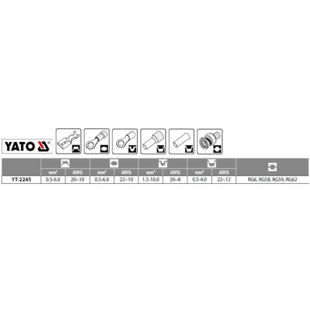 Σετ πρεσαριστών YATO, YT 2245, 6 τεμάχια