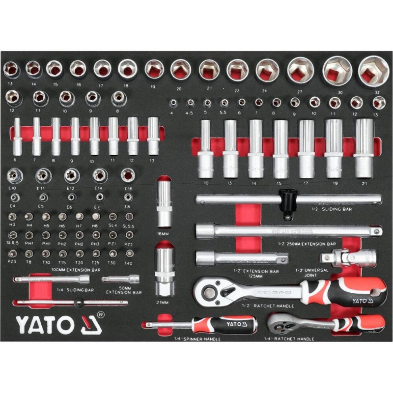 Καρότσι εργαλείων YATO, YT 55308, 7 συρτάρια, 157 τεμάχια