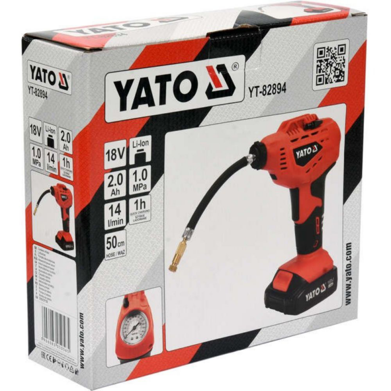 Ασύρματο πιστόλι αέρα YATO, YT 82894, 18 V, 1 x 2 Ah