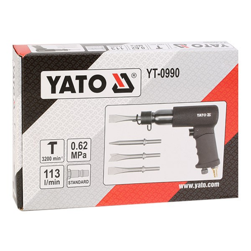 Πνευματικό σφυρί YATO, YT 0990, 10 χιλ., 3200 χτυπ./λεπτ.