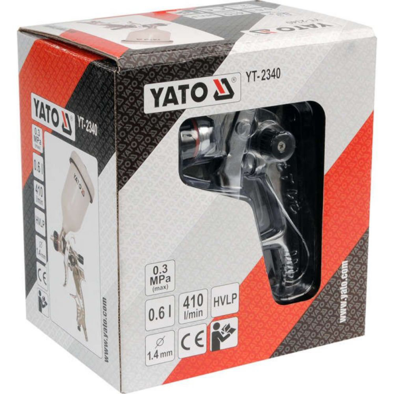 Πιστόλι βαφής YATO, YT 2340, HVLP, 1.4 mm, 600 ml
