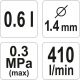 Πιστόλι βαφής YATO, YT 2340, HVLP, 1.4 mm, 600 ml