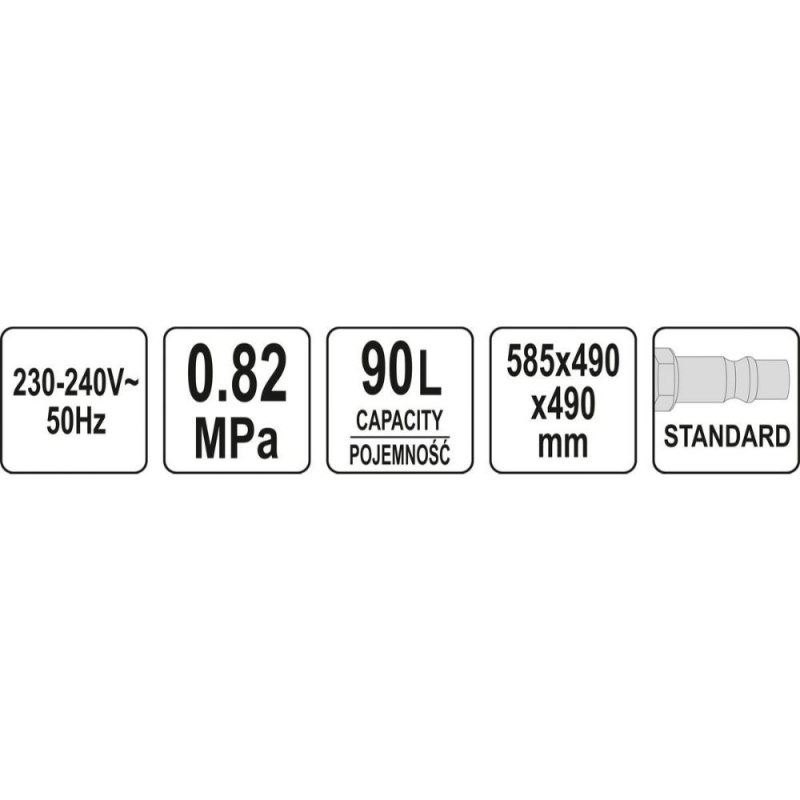 Πνευματικό αμμοβολής σταθερό YATO, YT 55840, 90 Λ