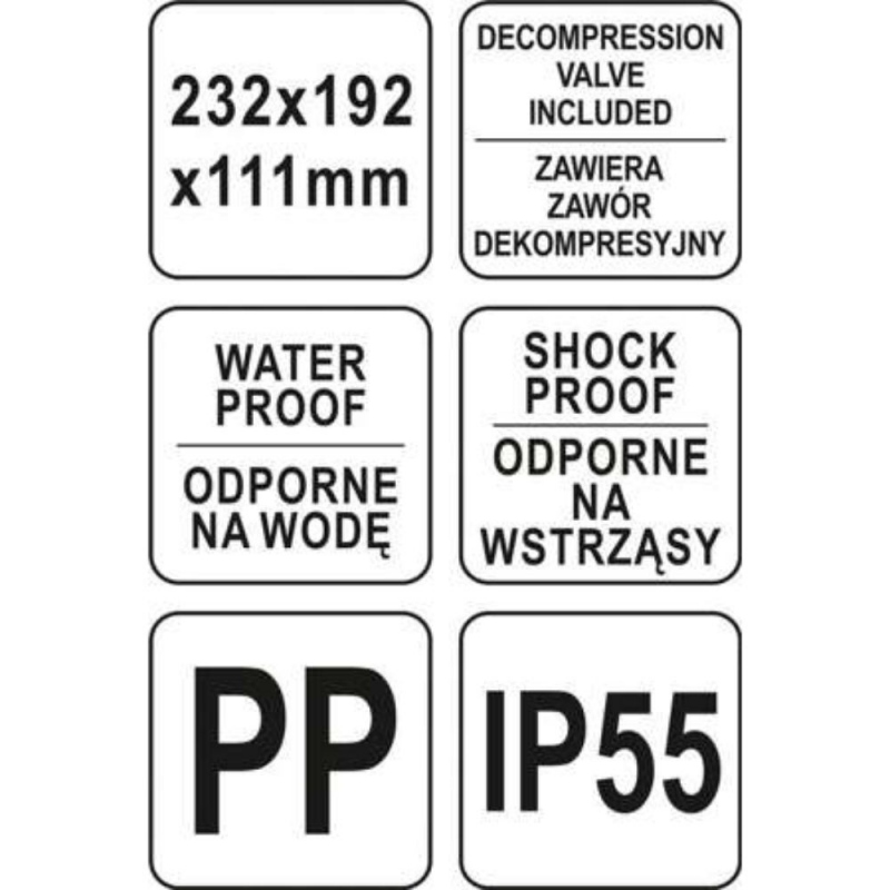 Ερμητική θήκη εργαλείων YATO, YT 08906, 569 x 425 x 215 mm