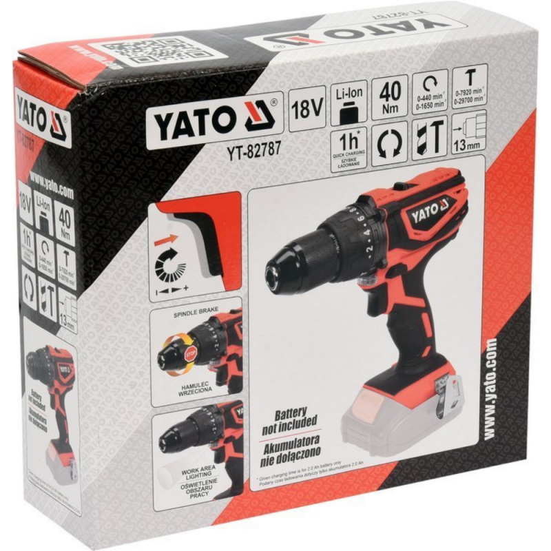 Κρουστικό κατσαβίδι μπαταρίας YATO, YT 82787, 18 V, χωρίς μπαταρία