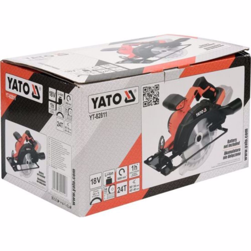 Φορητό ηλεκτρικό πριόνι YATO, YT 82811, 18 V, 165 mm, χωρίς μπαταρία