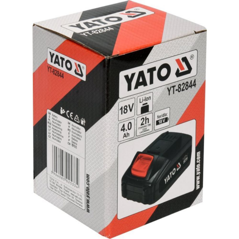 Επαναφορτιζόμενη μπαταρία YATO, YT 82844, LI-ION, 18 V, 4 Ah