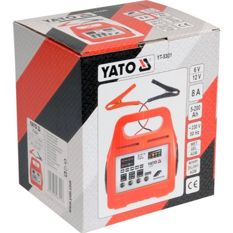 Φορτιστής μπαταρίας YATO, YT 8301, 6 V / 12 V, 5 - 200 Ah