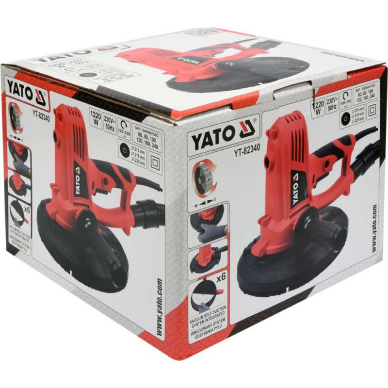 Τριβείο τοίχων και οροφών YATO, YT 82340, 1220 W, Φ 225 χιλ.