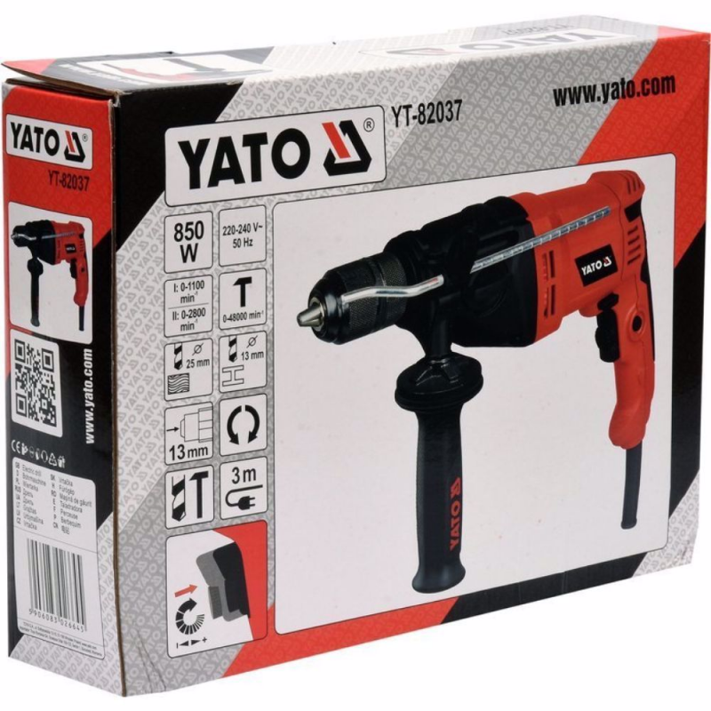 Κρουστικό τρυπάνι YATO, YT 82037, 850 W