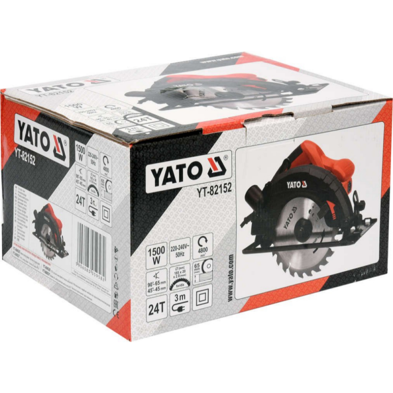 Χειροκίνητος κυκλικός δίσκος YATO, YT 82152, Φ 185 χιλ, 1500 W