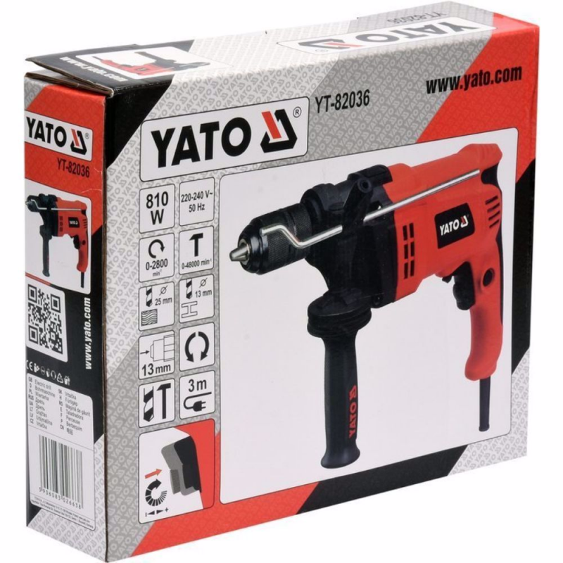 Κρουστικό δράπανο YATO, YT 82036, 810 W