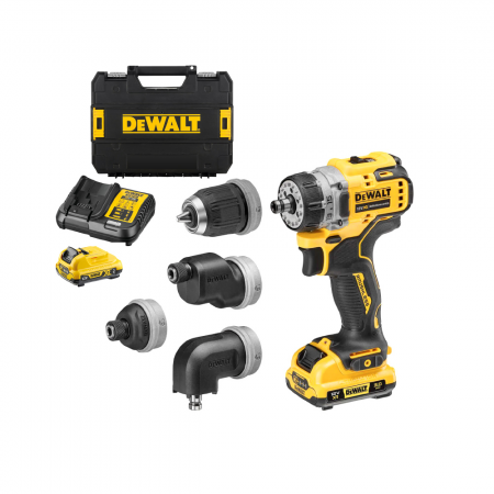 Κατσαβίδι μπαταρίας χωρίς ψήκτρες DeWALT με 2 μπαταρίες και φορτιστή, 12 V, 3 Ah, 57,5 Nm, 1,5-10 mm, DCD703L2T