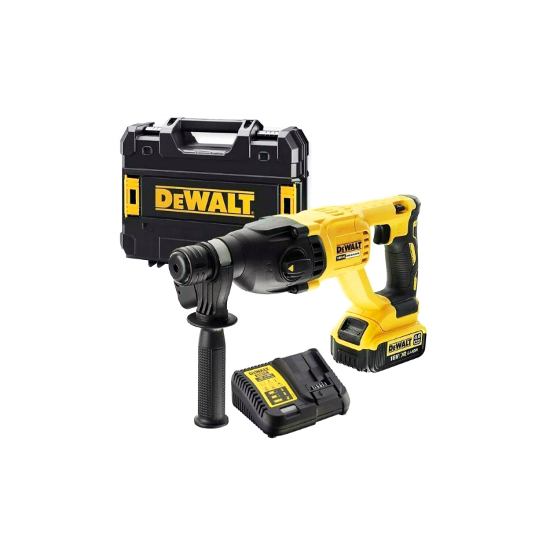 Κρουστικό σκαπτικό μπαταρίας DeWALT με 1 μπαταρία και φορτιστή, SDS-plus, 18V, 4 Ah, 2.6 J, 0-5500 rpm, DCH133M1
